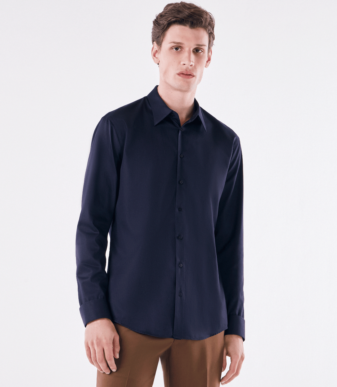 Camisa Social Manga Longa Austin Azul Es Ricardo Almeida