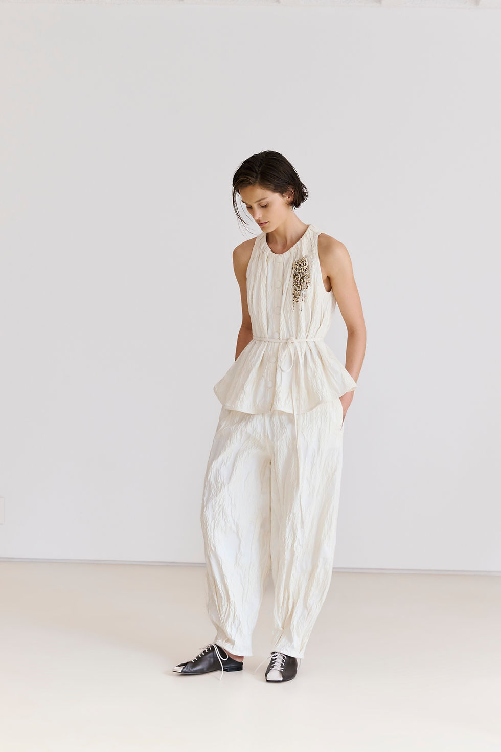 Miniatura: Calça em Jacquard com Textura Enrugada Coven