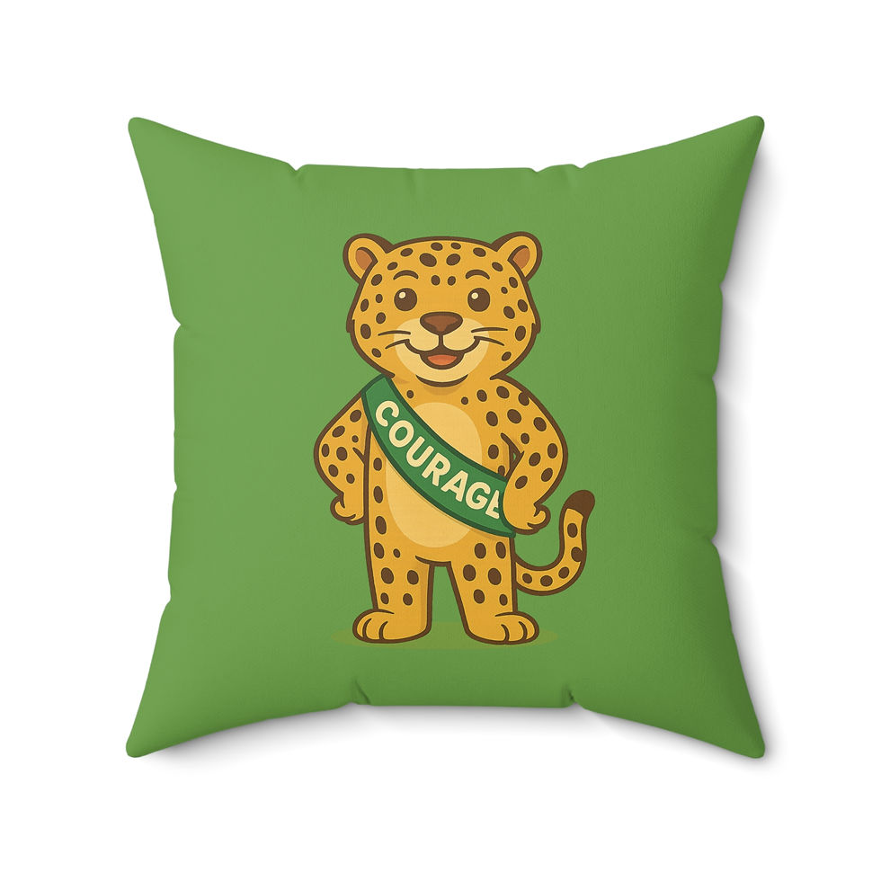 Thumbnail: Courage Jaguar Pillow - Virtue Clubhouse Collection Positive Values Character