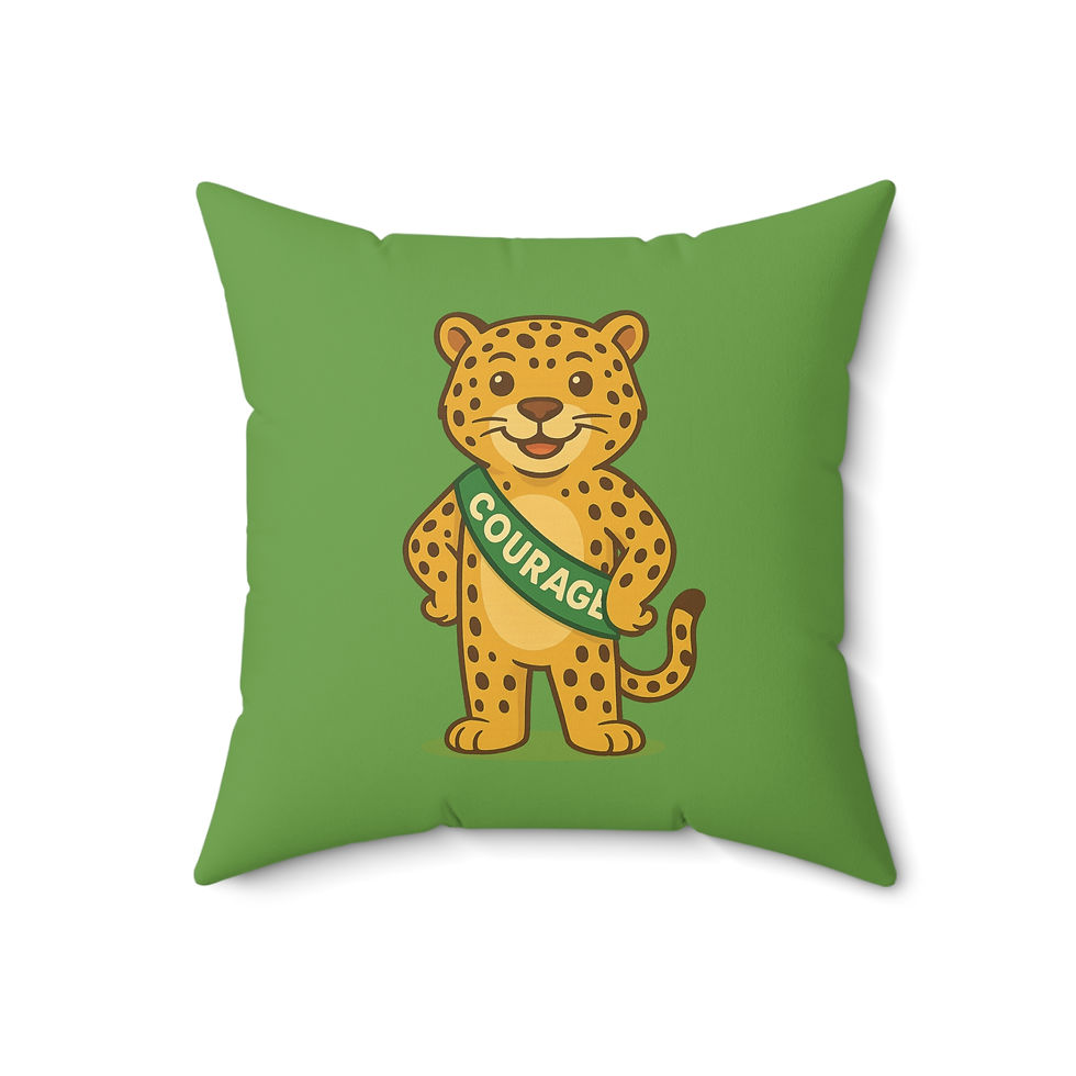 Thumbnail: Courage Jaguar Pillow - Virtue Clubhouse Collection Positive Values Character