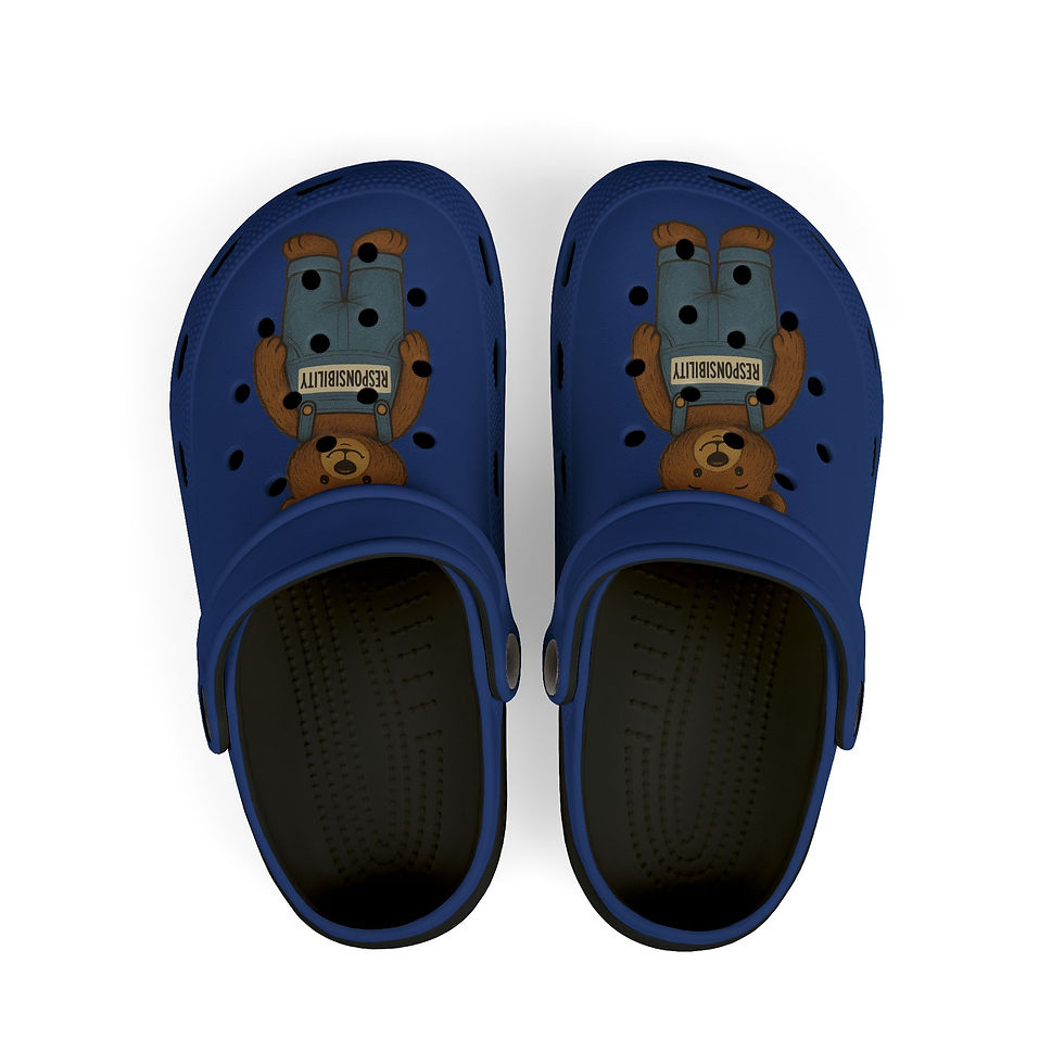 Thumbnail: Kid's Clogs- Responsibility Bear from the Virtue Clubhouse Collection.