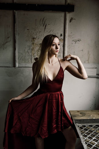 Amber poses at Sheaf Studio Hallway. 
