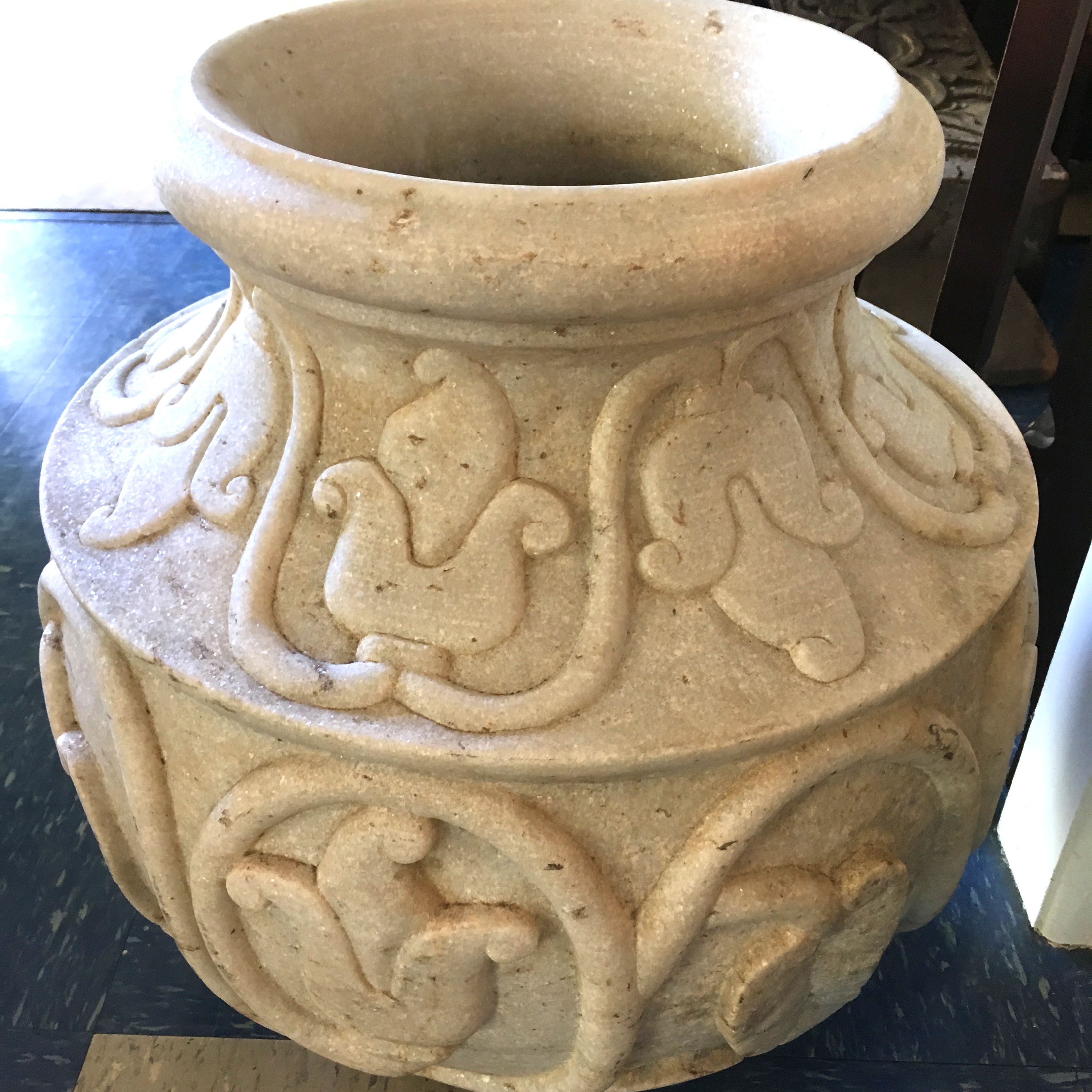 Indian Marble Large Antique Urn