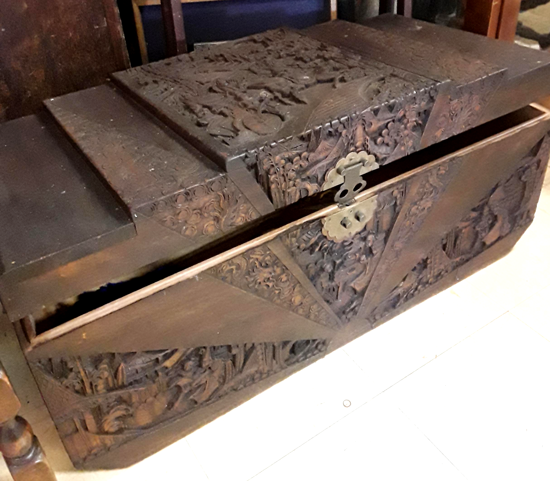 Carved Timber Chest