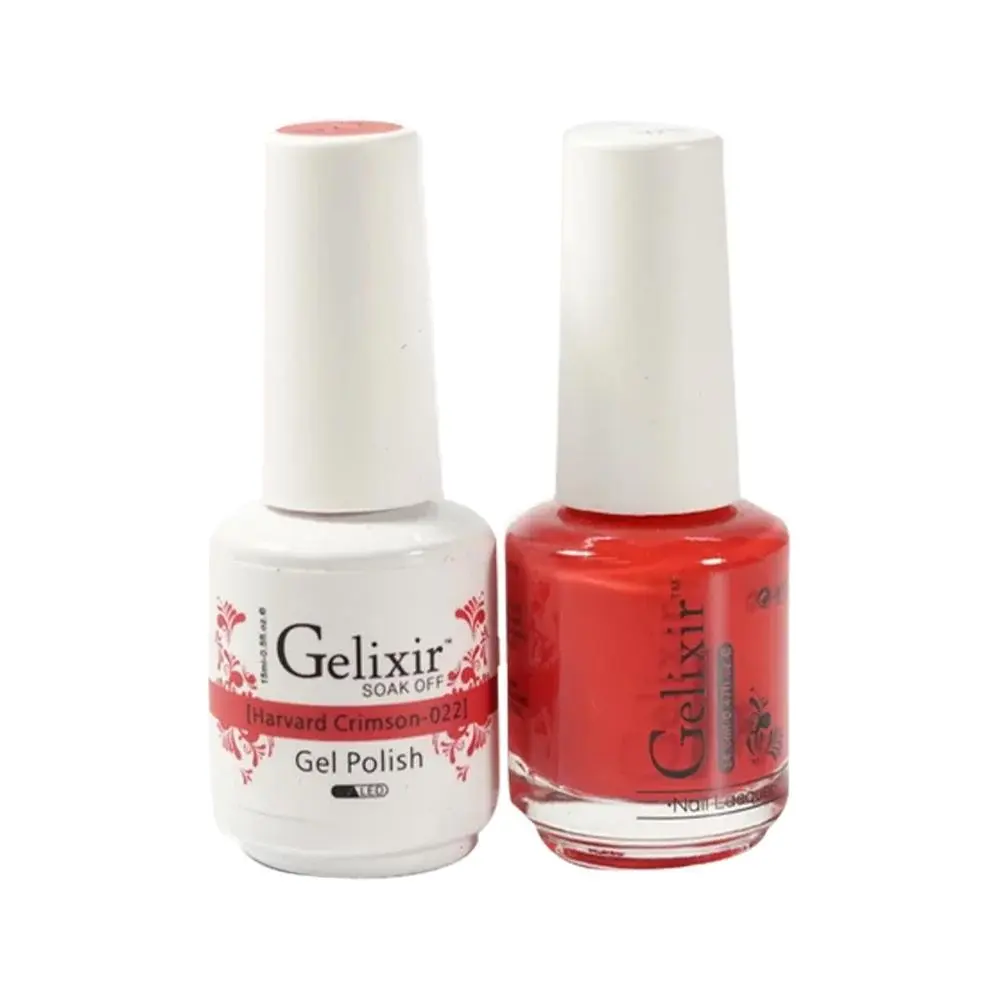 GELIXIR GEL NAIL POLISH DUO - 022 RED COLORS - HARVARD CRIMSON