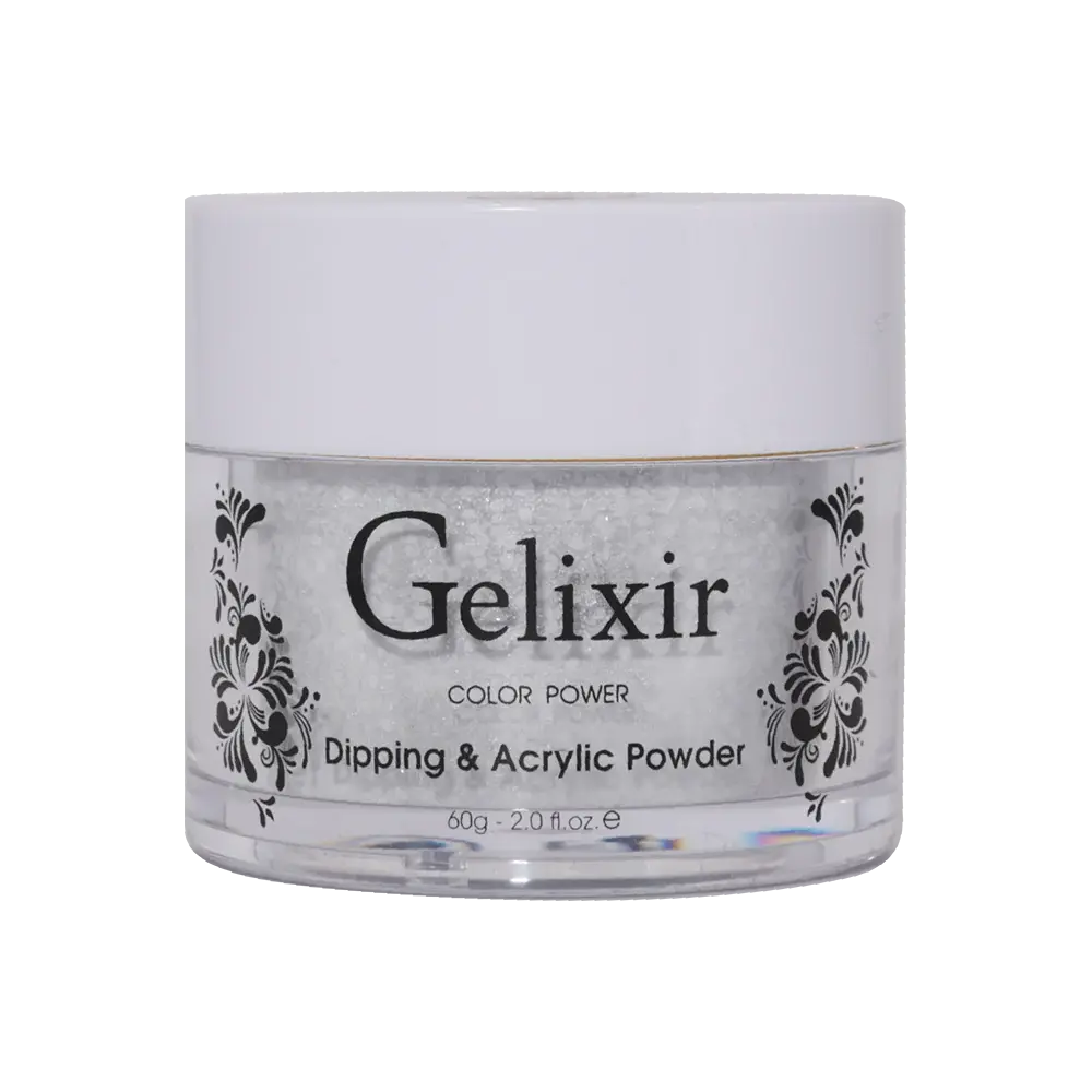 GELIXIR ACRYLIC & POWDER DIP NAILS 140 - SILVER GLITTER COLORS