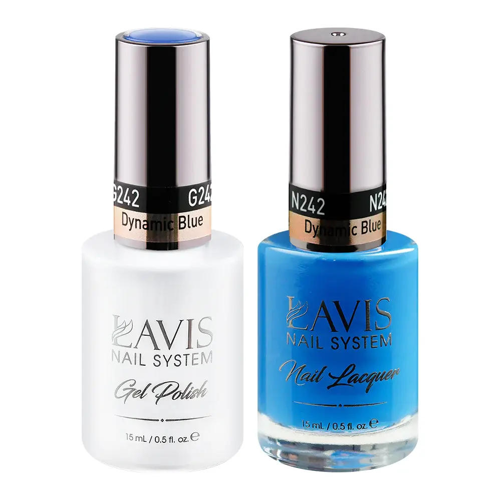 LAVIS GEL NAIL POLISH DUO - 242 (VER 2) BLUE COLORS - DYNAMIC BLUE