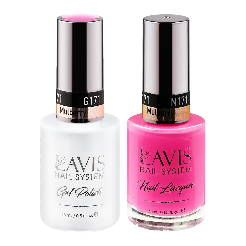LAVIS GEL NAIL POLISH DUO - 171 PINK COLORS - MULBERRY