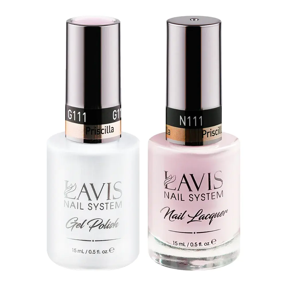 LAVIS GEL NAIL POLISH DUO - 111 PINK COLORS - PRISCILLA