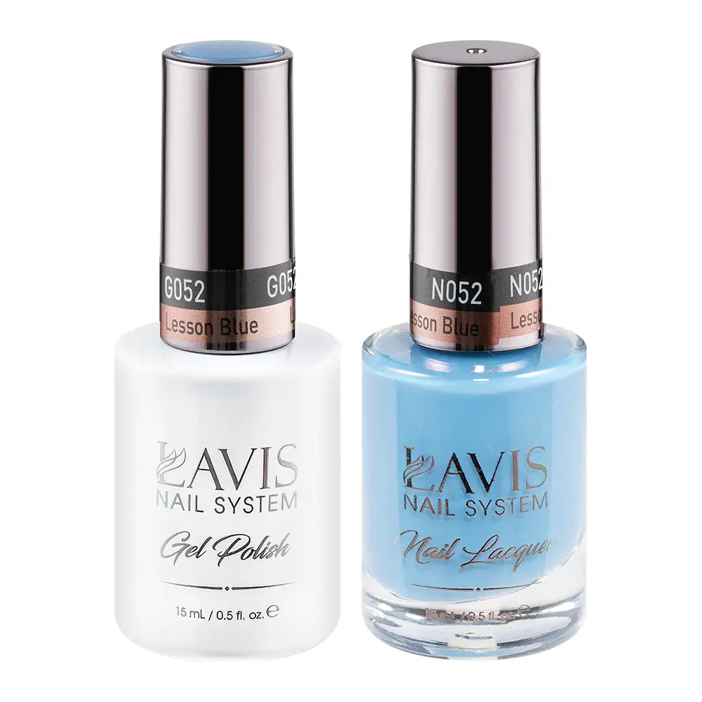 LAVIS GEL NAIL POLISH DUO - 052 BLUE COLORS - LESSON BLUE
