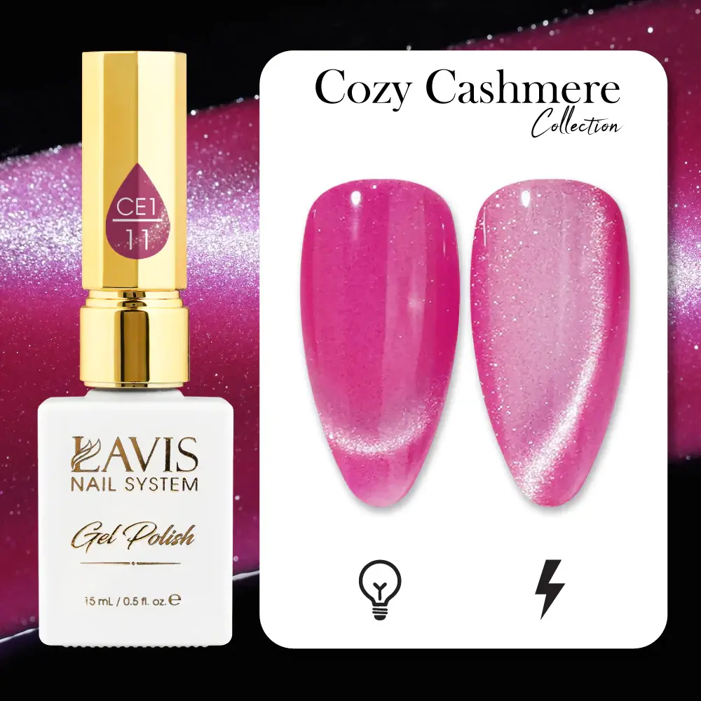 LAVIS CAT EYES CE1 - 11 - GEL POLISH 0.5 OZ - COZY CASHMERE COLLECTION