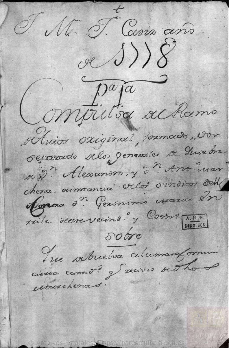 La quiebra de Alejandro Marchena contra Jerónimo Enrile.