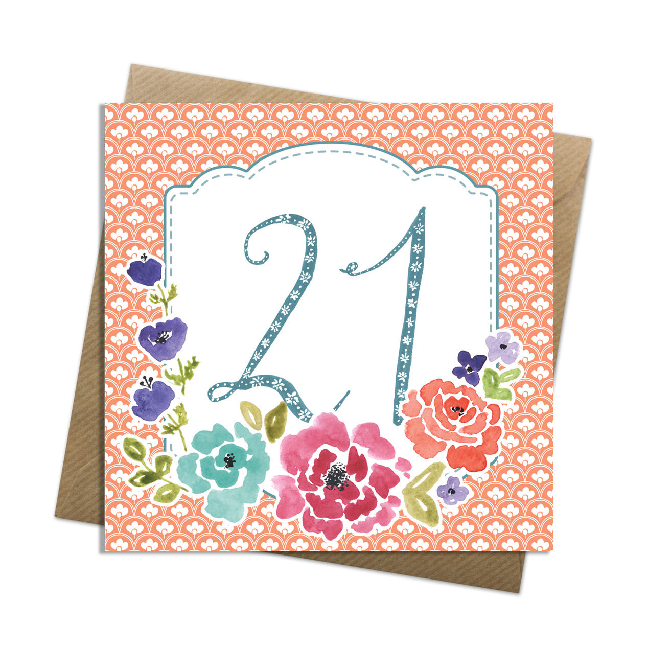 Floral Twenty One Card