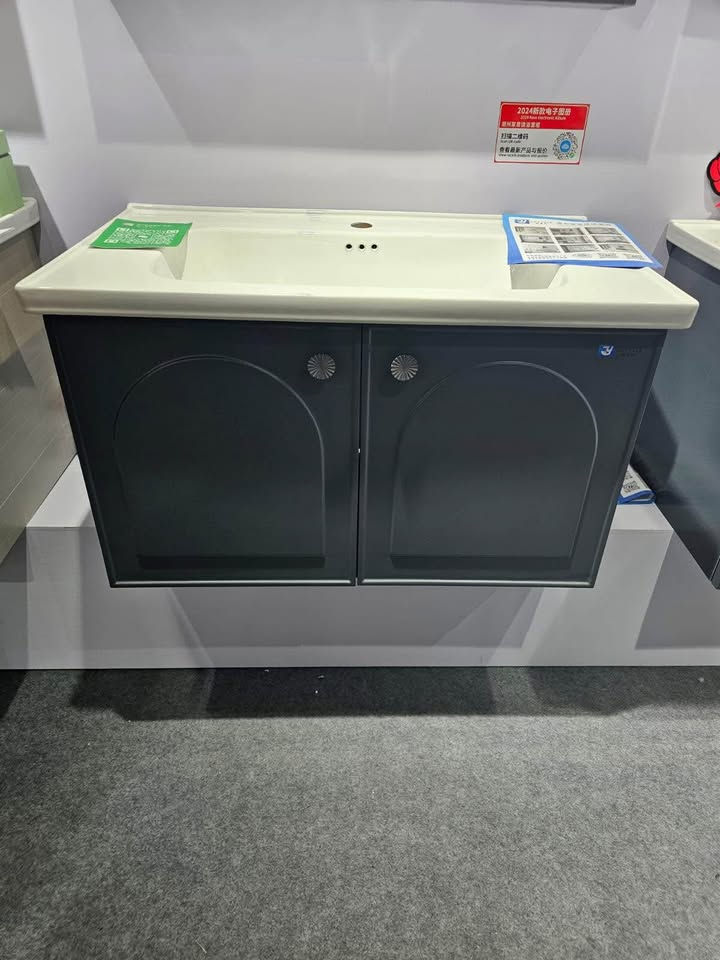 Thumbnail: Modern Wall Mounted Bathroom Set Cabinet