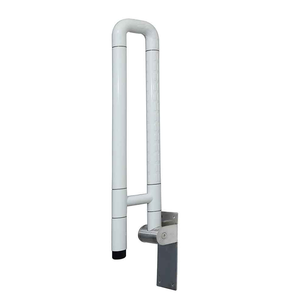 Wall Mounted Foldable Toilet Grab Bar (White)