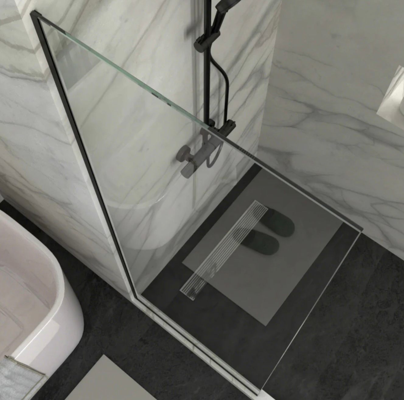 Frameless Fixed Glass Shower Panel