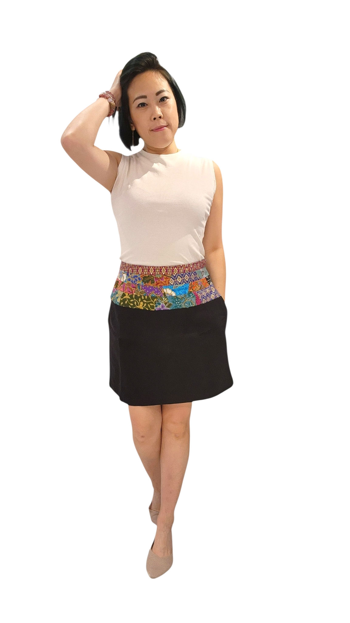 NK 9/2/69I Batik Denim Skirt