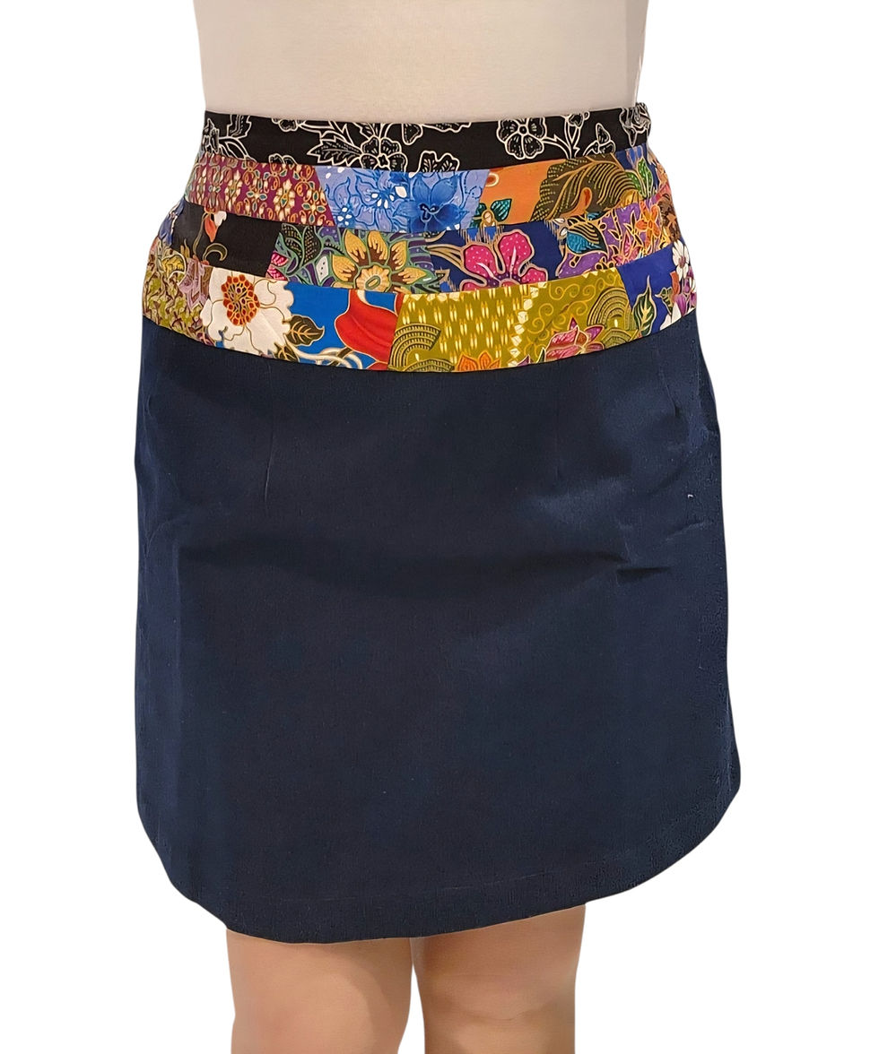 Thumbnail: NK 9/2/69F Batik Denim Skirt