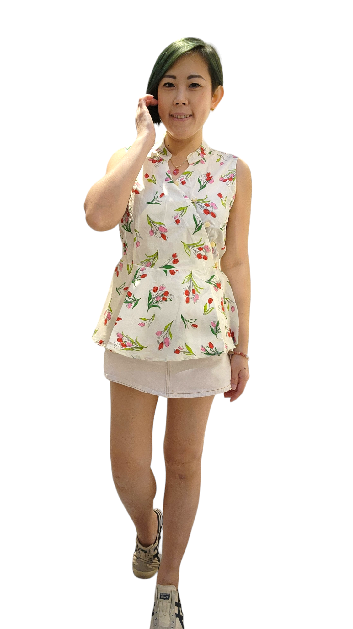 #BM116 Cotton Wrapped Blouse In white