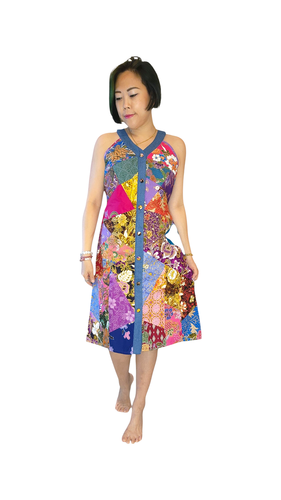 Thumbnail: NK 5-6-67F Denim Batik Dress