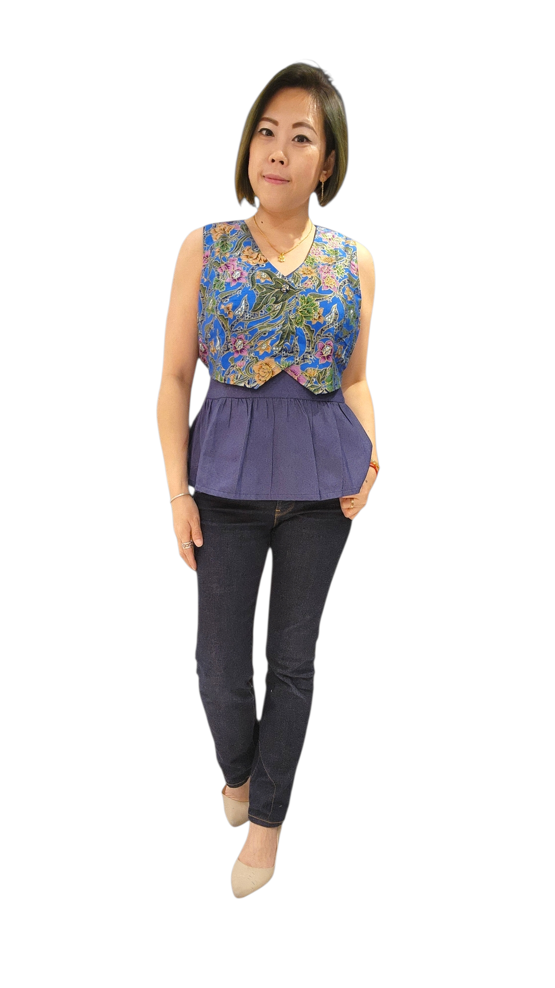 NK 27-8-68I Batik Denim Blouse