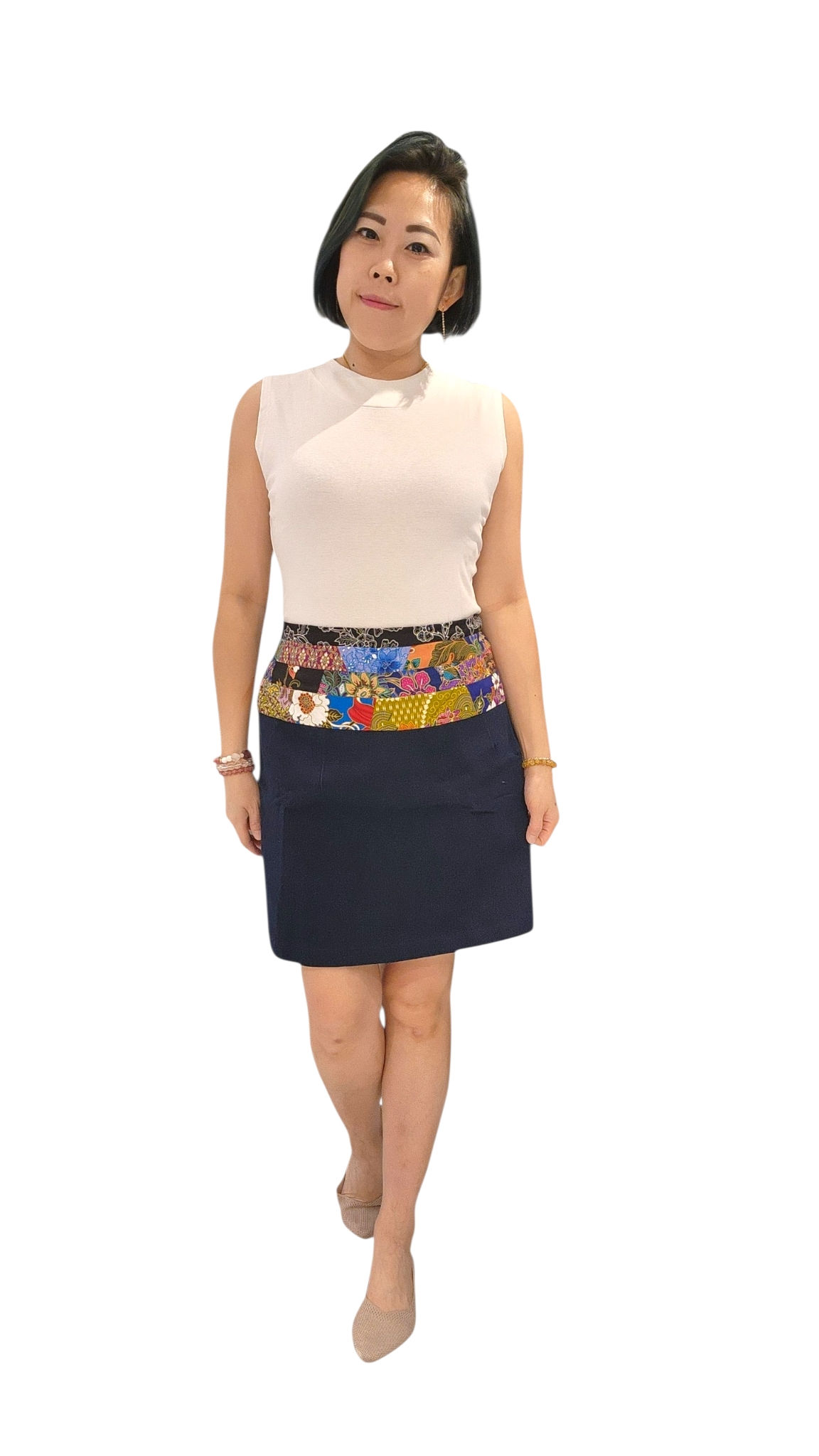 NK 9/2/69F Batik Denim Skirt