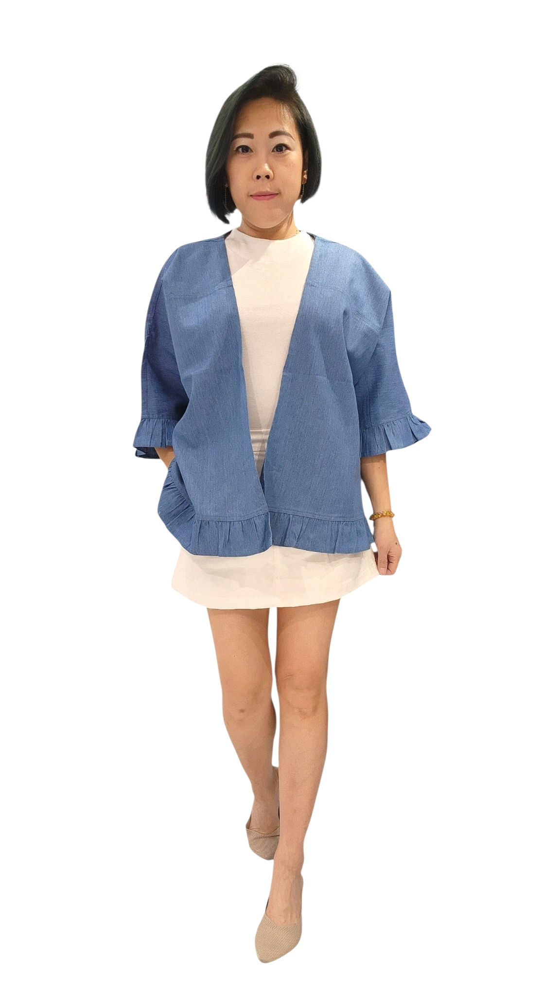 NK 14-2-69 Denim Overlay Jacket in Light Blue
