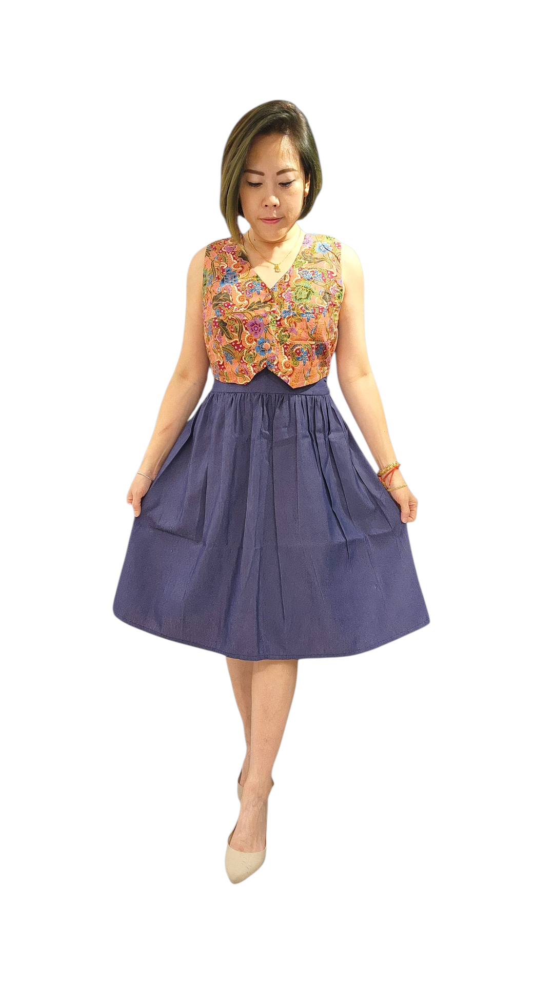 NO 27/8/68E Batik Denim Dress