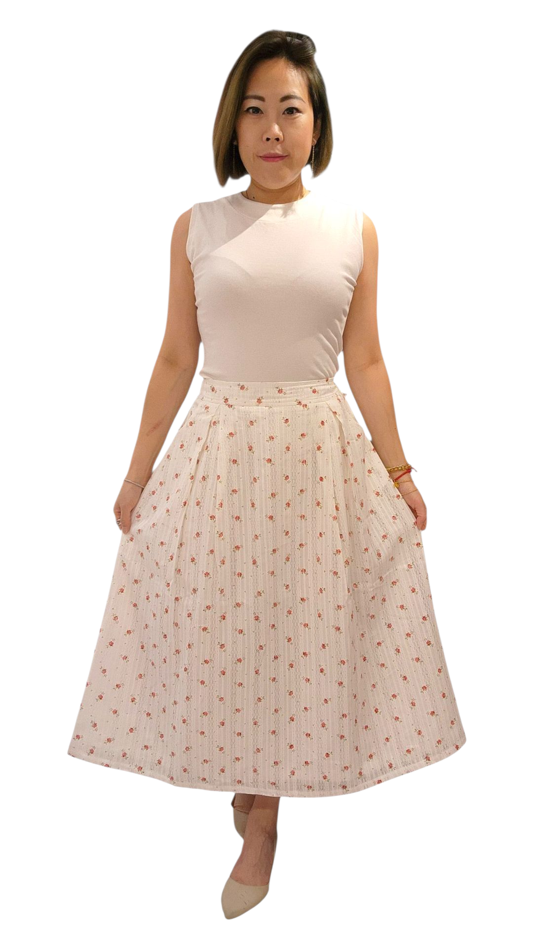 NK 21/10/68 Eyelet Skirt In Red