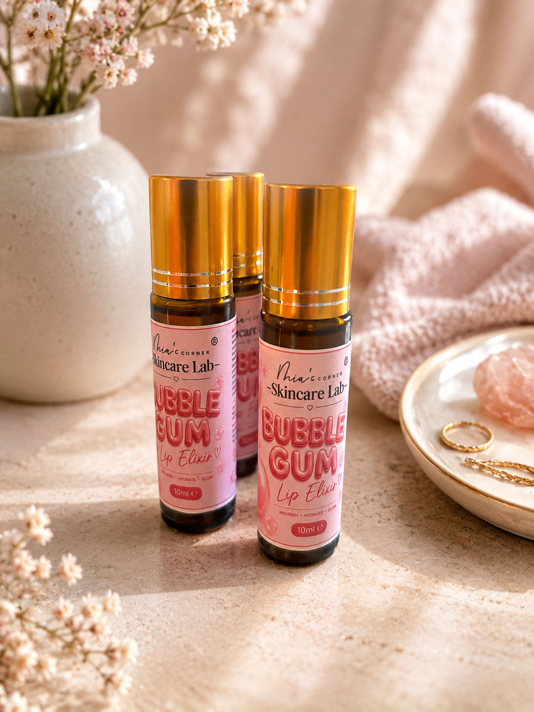 Award winning bubblegum lip elixir