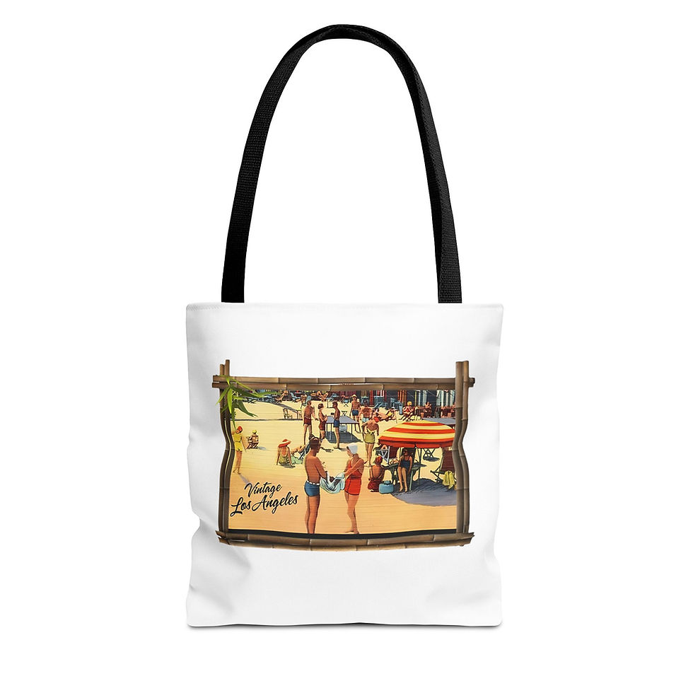 Vintage LA Beach Scene - Tote Bag