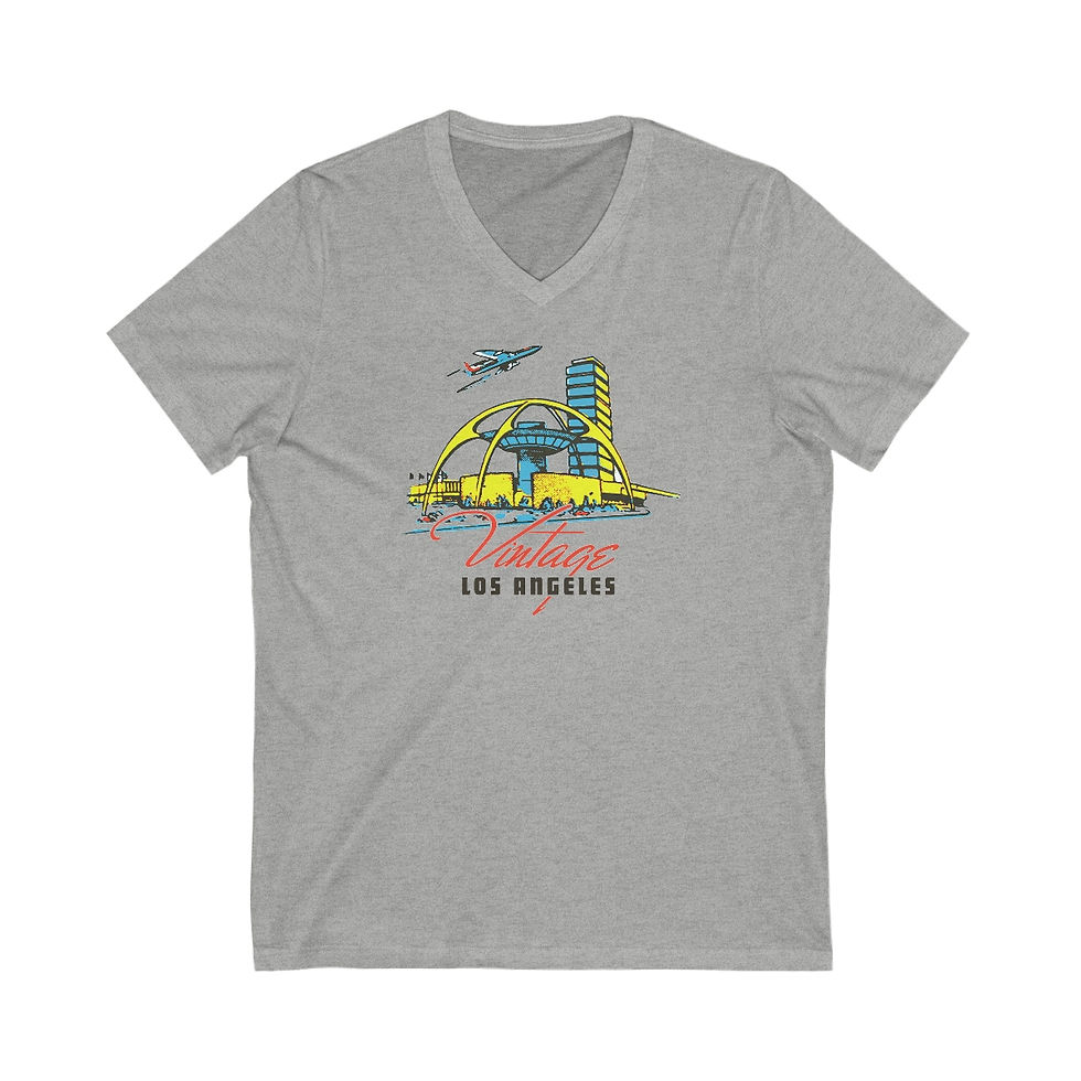 Thumbnail: LAX Theme Building - Unisex V-Neck T-Shirt
