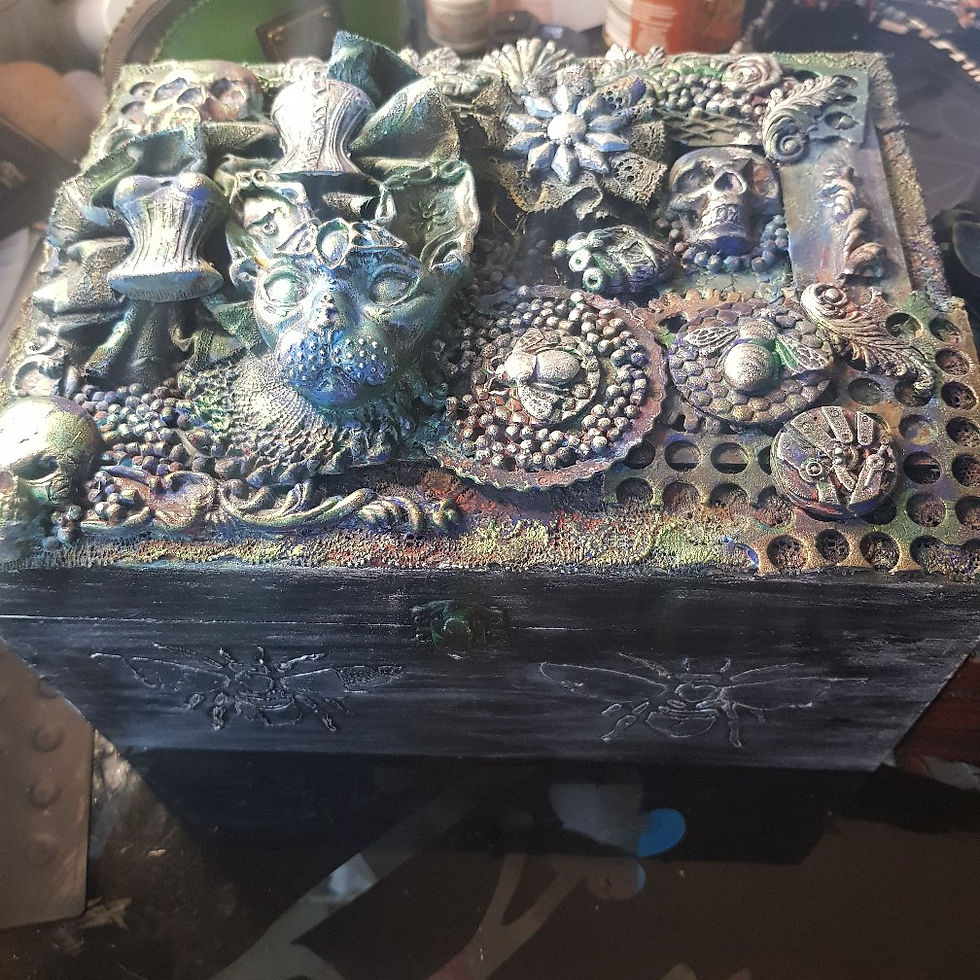 Thumbnail: Baroque Vintage Style Cats n'Corsets Decorated Box .. Extra Large ..