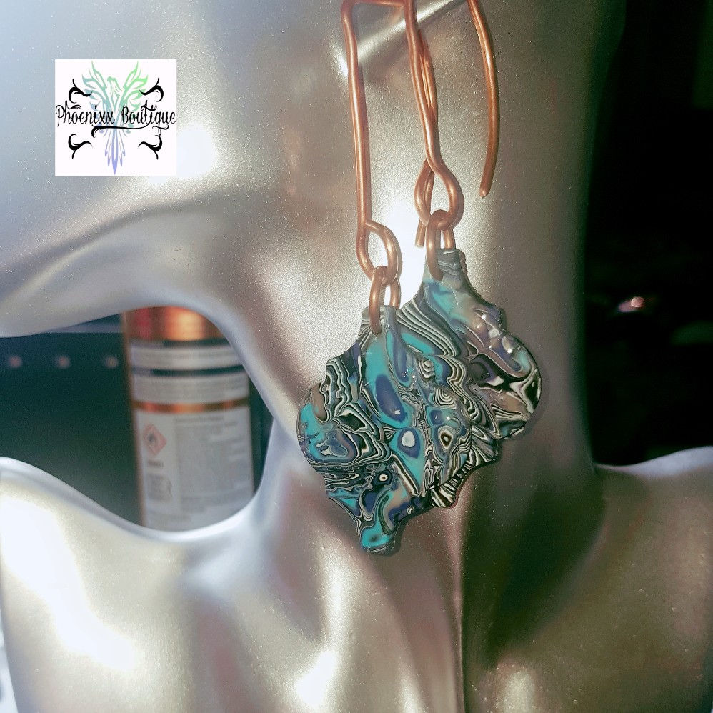 Morraccan Tessellation Polymerclay + Resin Earrings ..