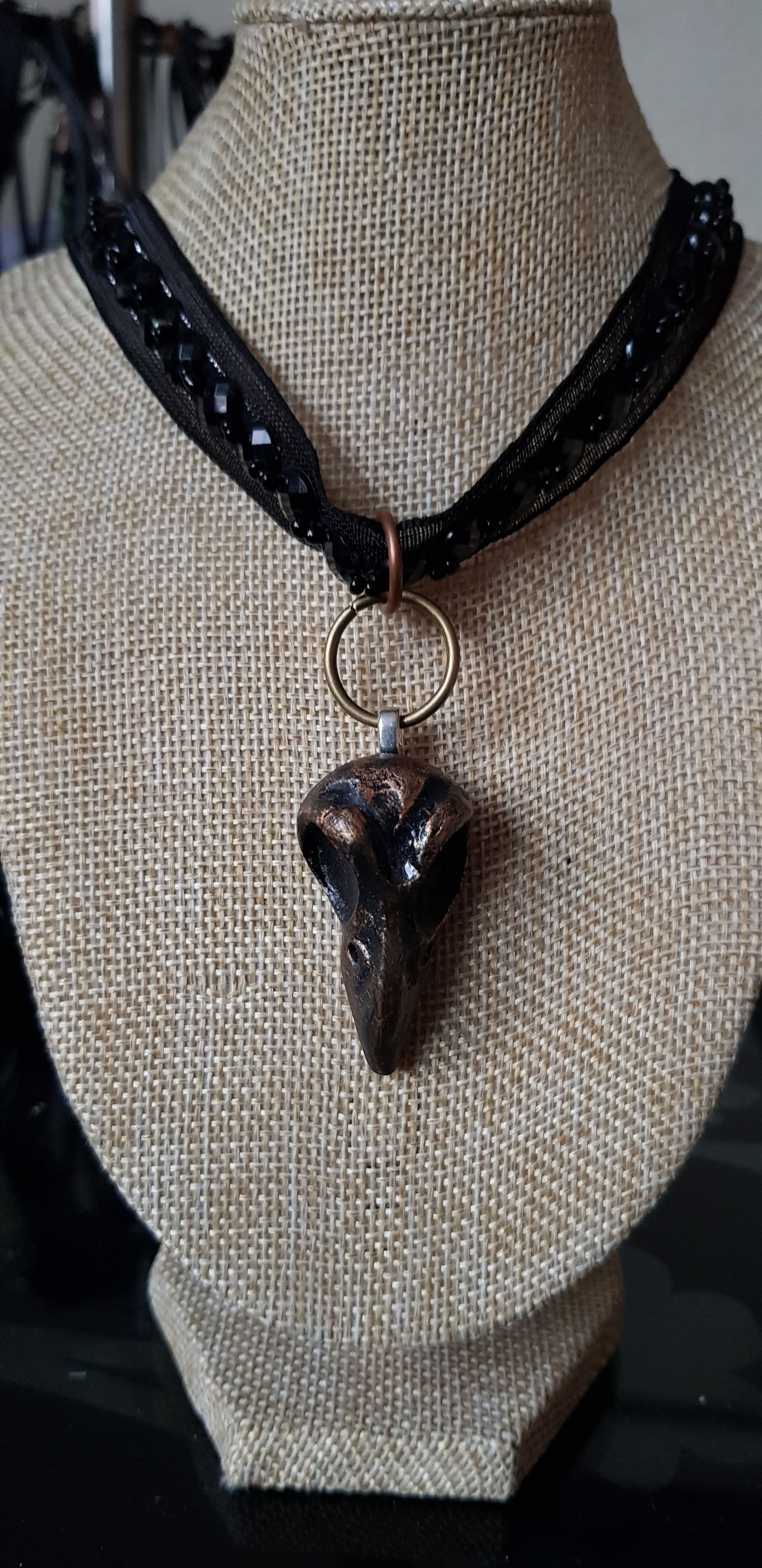 Bronze Crow Skull Pendant .. 206 ..
