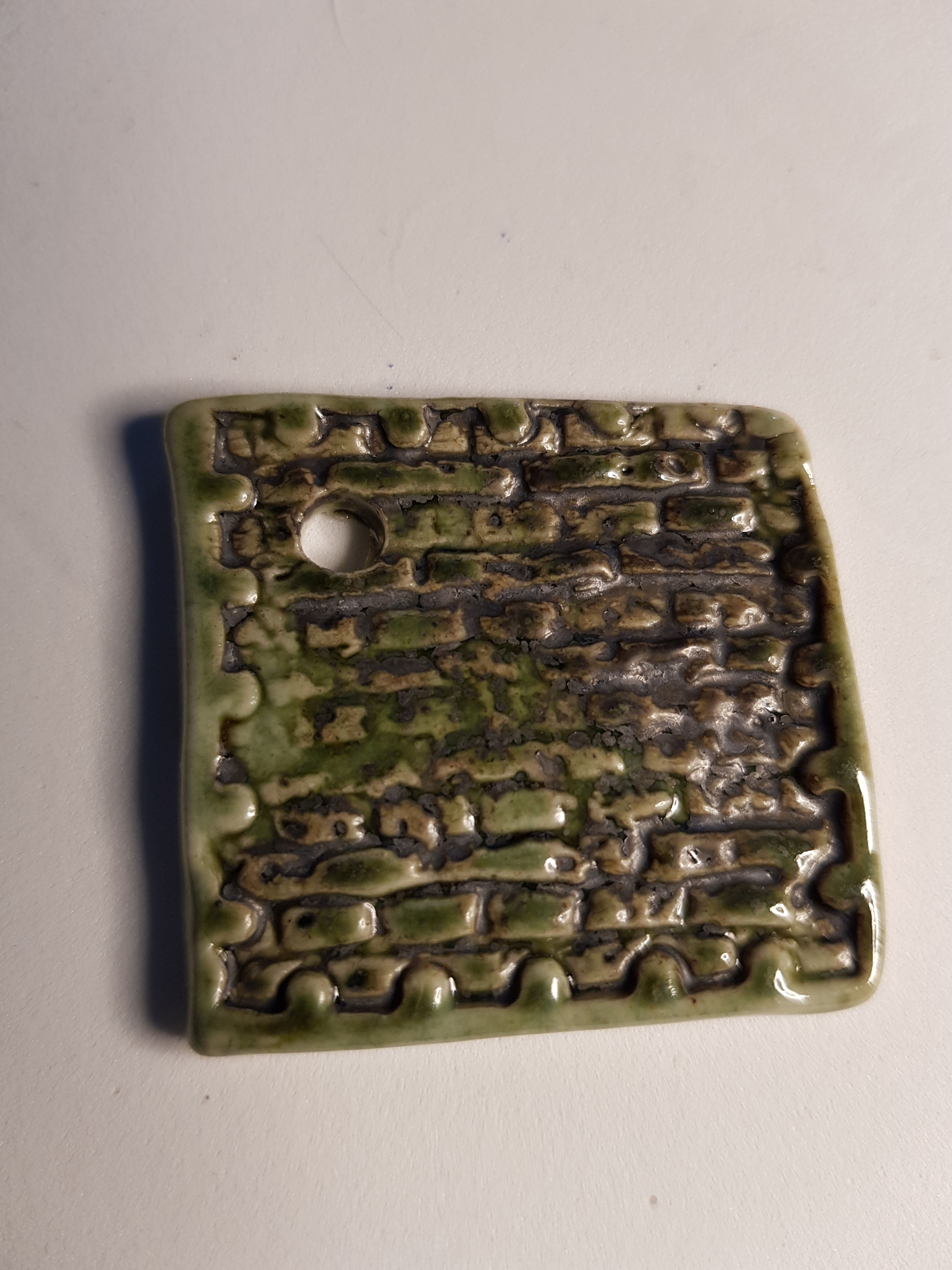 Medium Square Porcelain Pendant