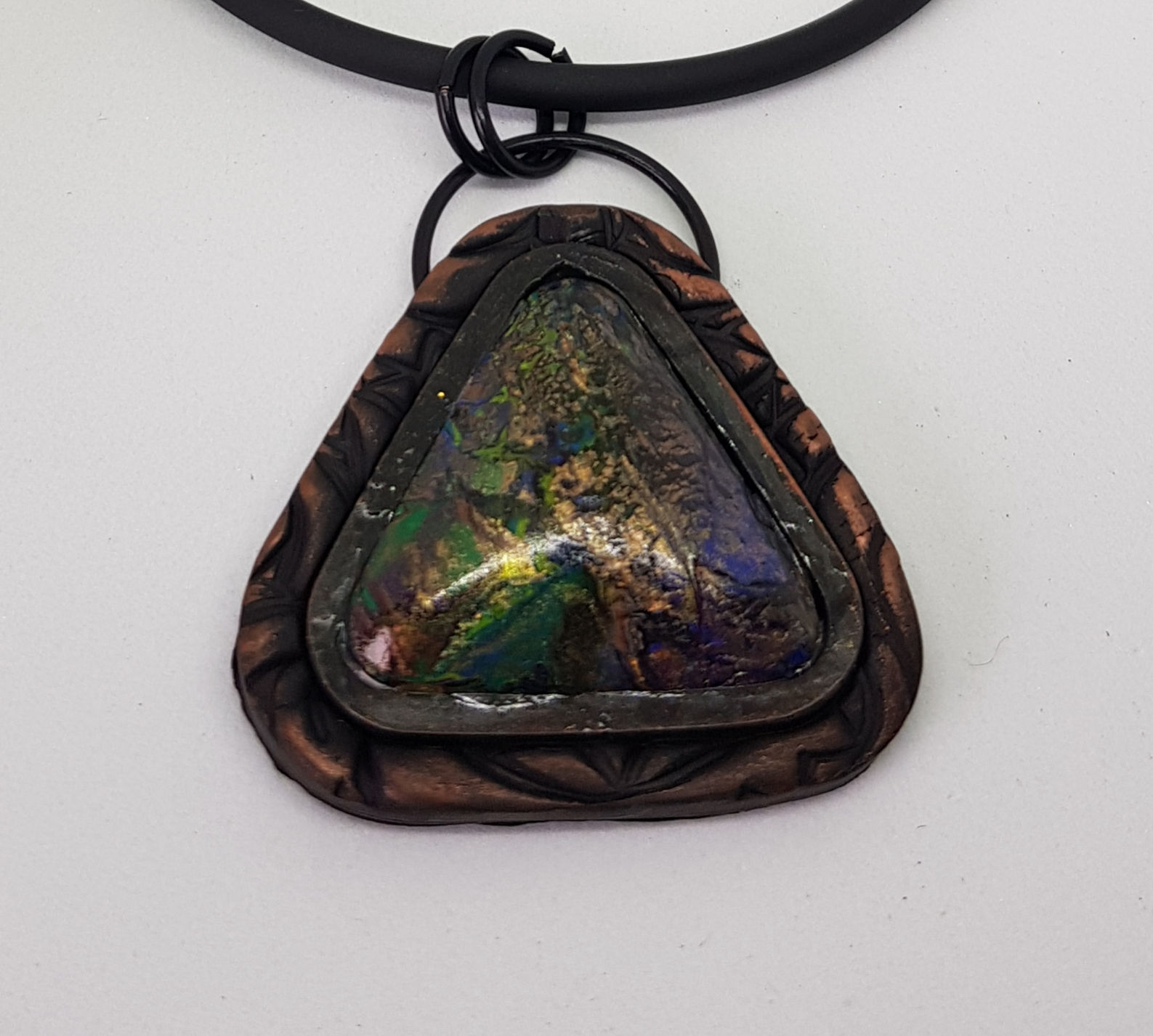 Large Triangle Baby Dragons Scales Pendant .. No.29 ..