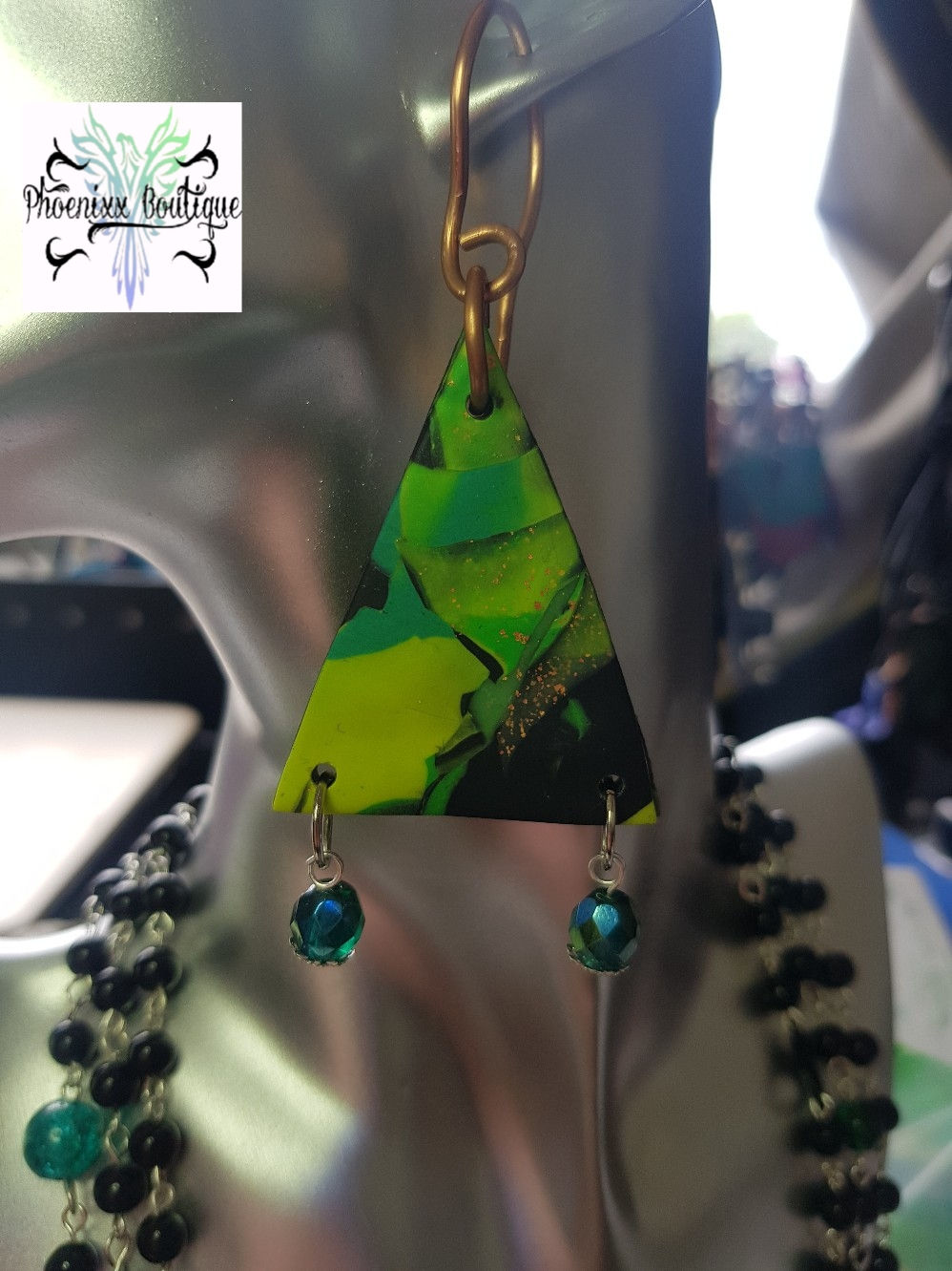 Triangle Polymerclay + Resin Earrings ..
