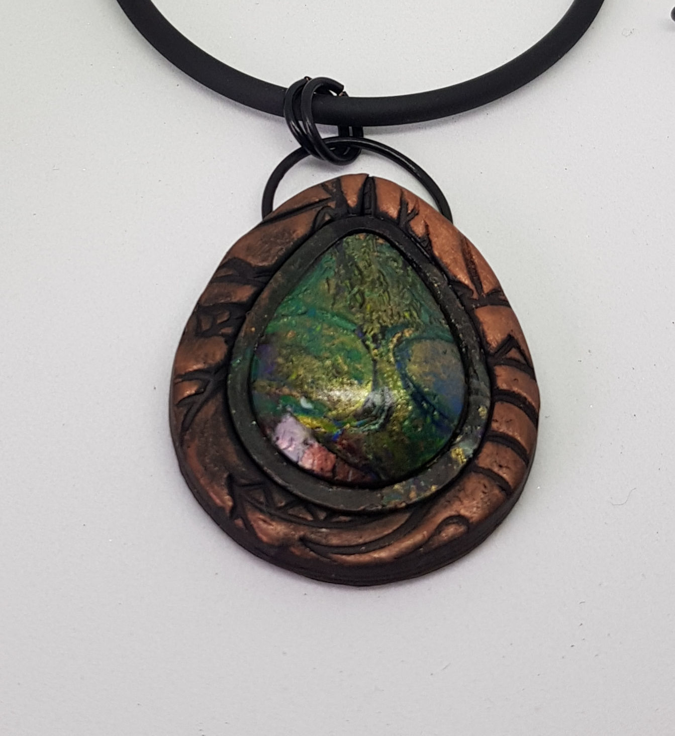 Large Teardrop Baby Dragons Scales Pendant .. No.31 ..