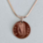 1995 Irish 2p coin mounted on rose gold filled flat chain