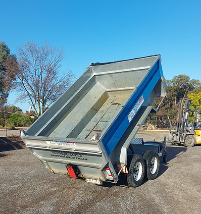 Tipper trailer ideal for firewood and landscaping jobs with simple hydraulic unloading