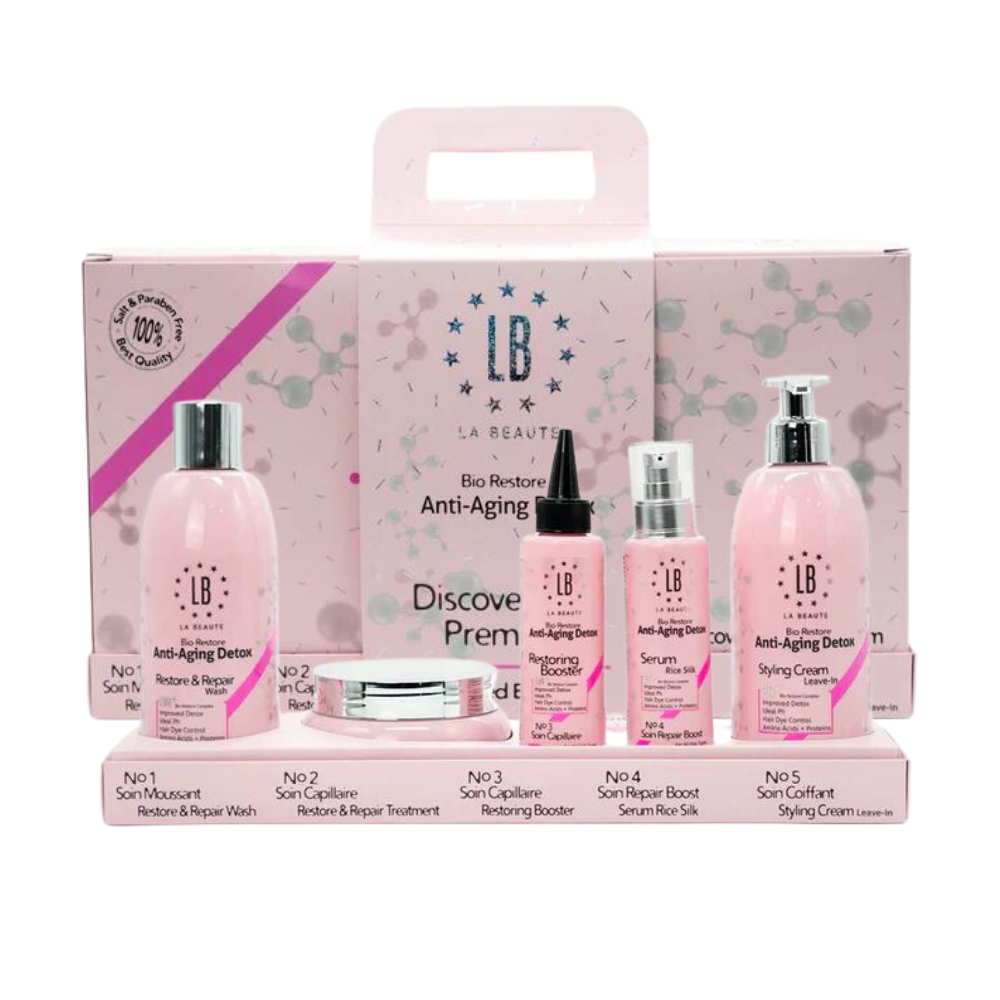 מארז הסדרה הורודה BIO RESTORE הכולל 5 מוצרים - לה בוטה La Beaute