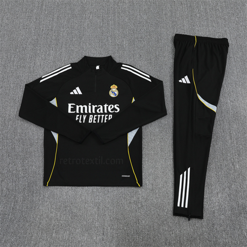 Chándal Adulto Real Madrid 25/26 Negro Retro Textil