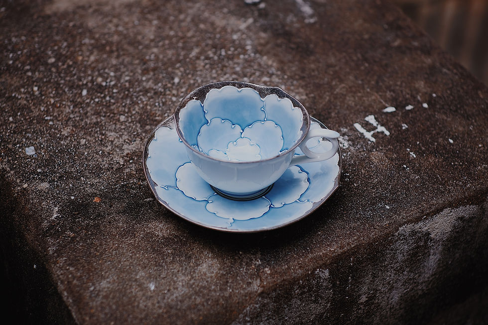 Thumbnail: Arita | Peony Cup and Saucer Silver
