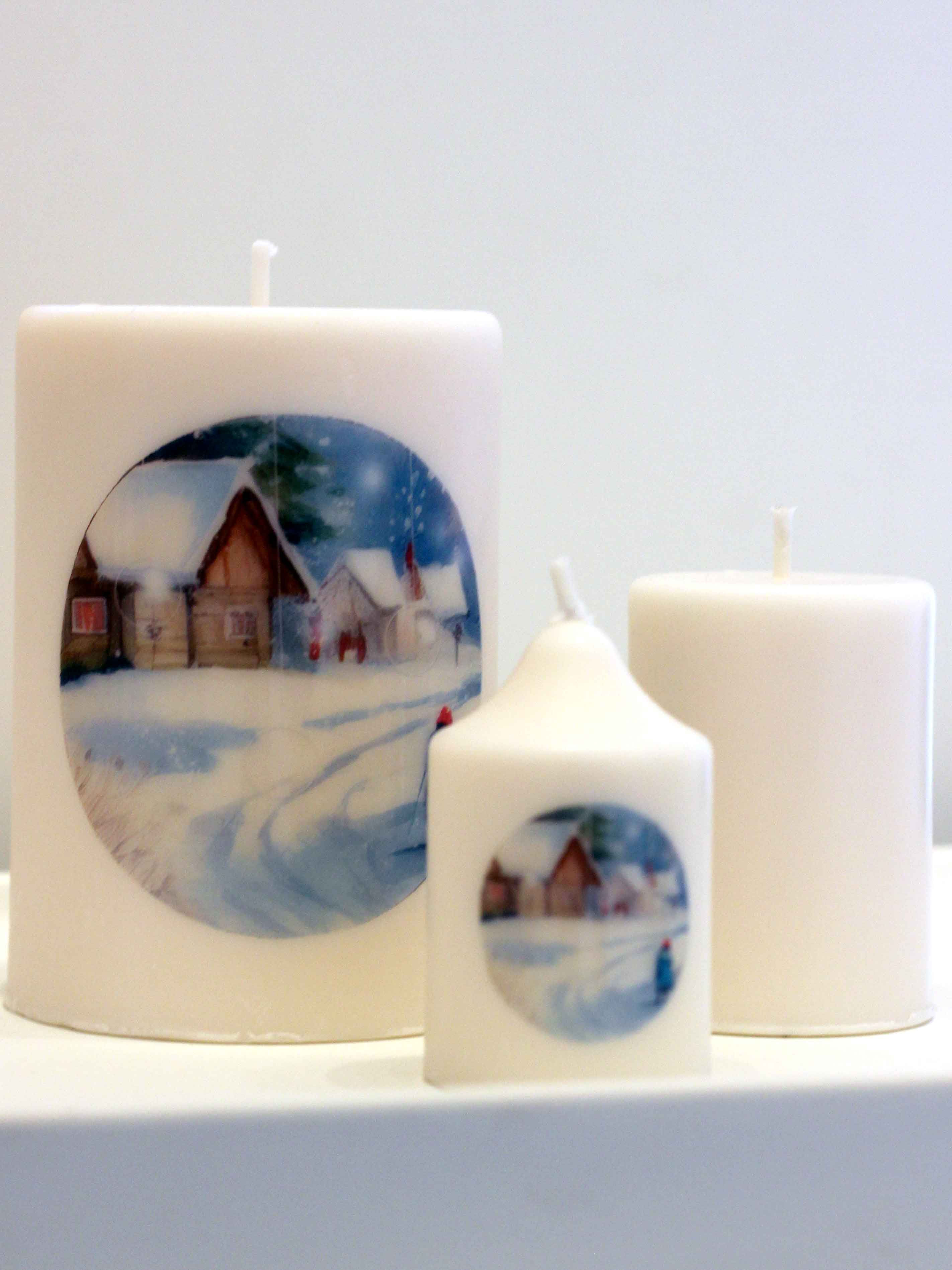 Rapskerze Winterlandschaft Gruppe