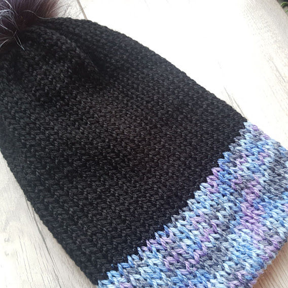 Thumbnail: Handmade Knit Hat - Midnight Lavender