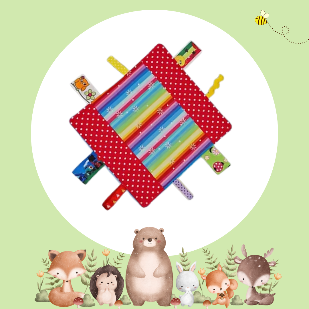 Small Tag Square - Rainbow Daisies