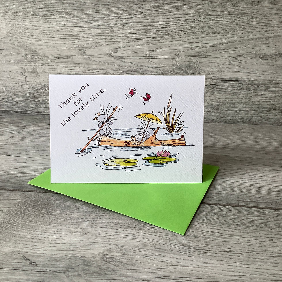Thumbnail: Stamped card- Thank You for the lovely time