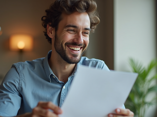 Happy business owner exploring Google Keyword Planner