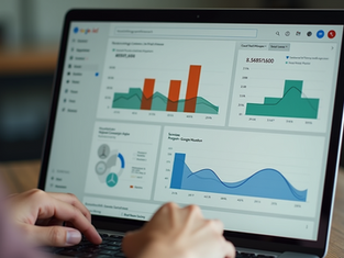 High angle view of a Google Ads dashboard